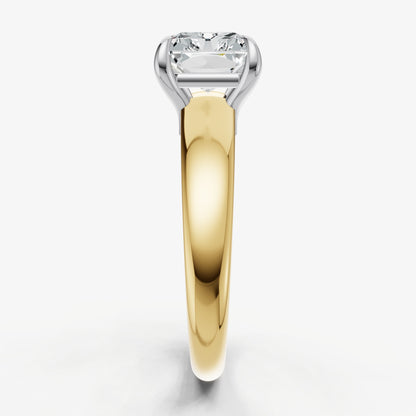 Radiant East-West Oval Diamond Solitaire Engagement Ring