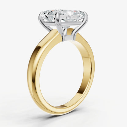 Radiant East-West Oval Diamond Solitaire Engagement Ring
