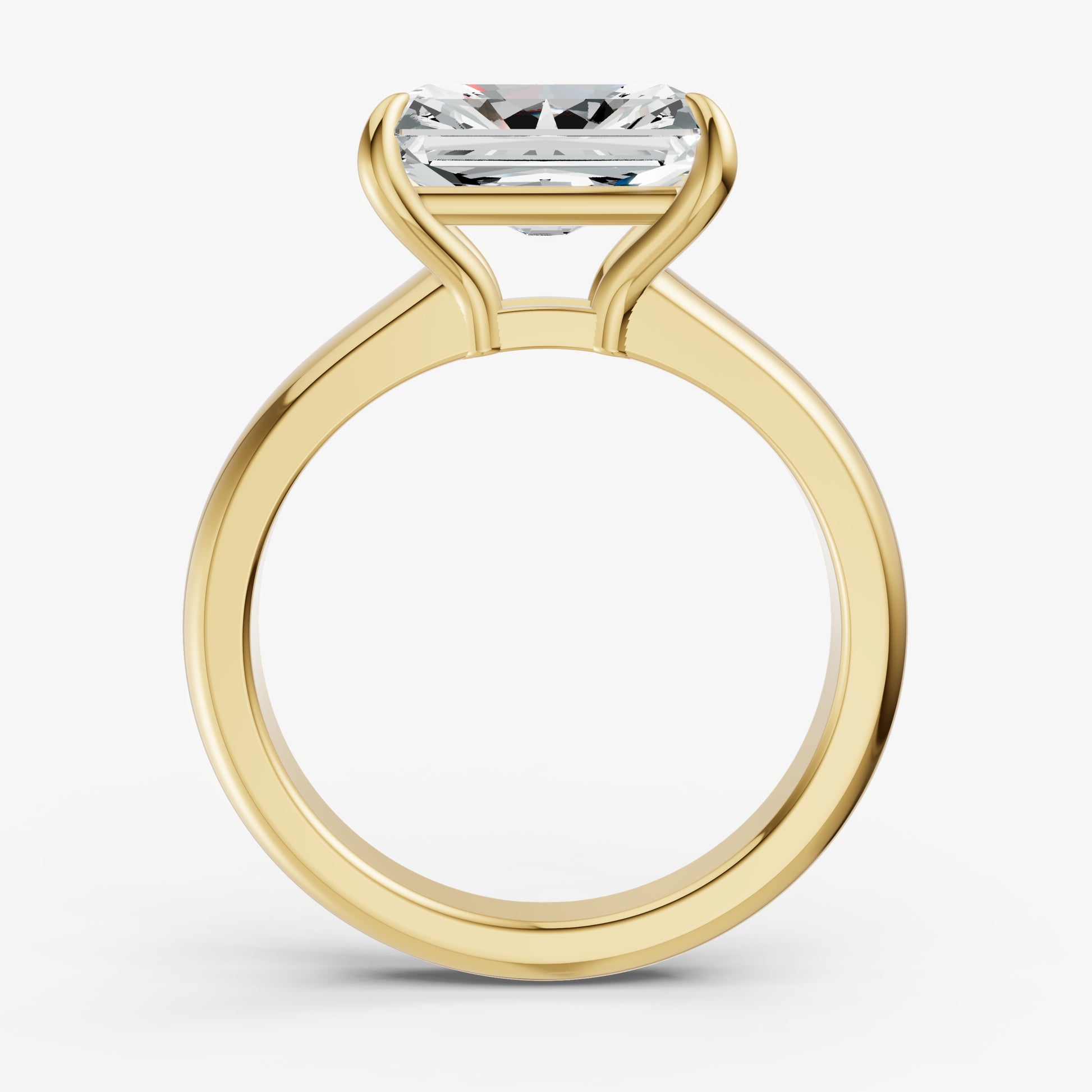 Radiant East-West Oval Diamond Solitaire Engagement Ring