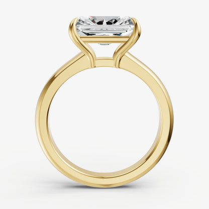 Radiant East-West Oval Diamond Solitaire Engagement Ring