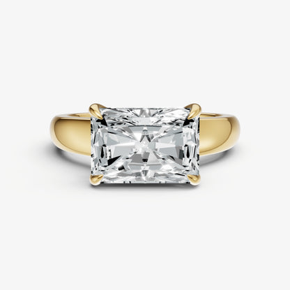 Radiant East-West Oval Diamond Solitaire Engagement Ring