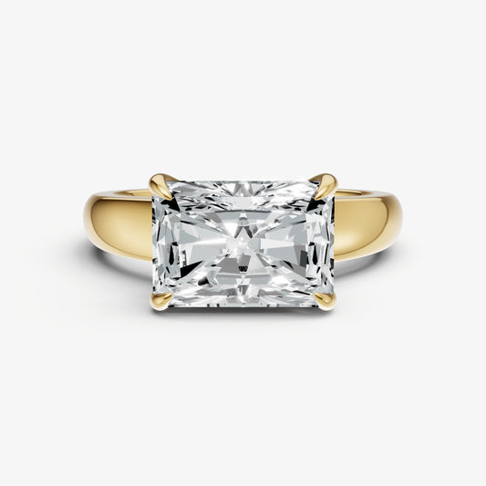 Radiant East-West Oval Diamond Solitaire Engagement Ring