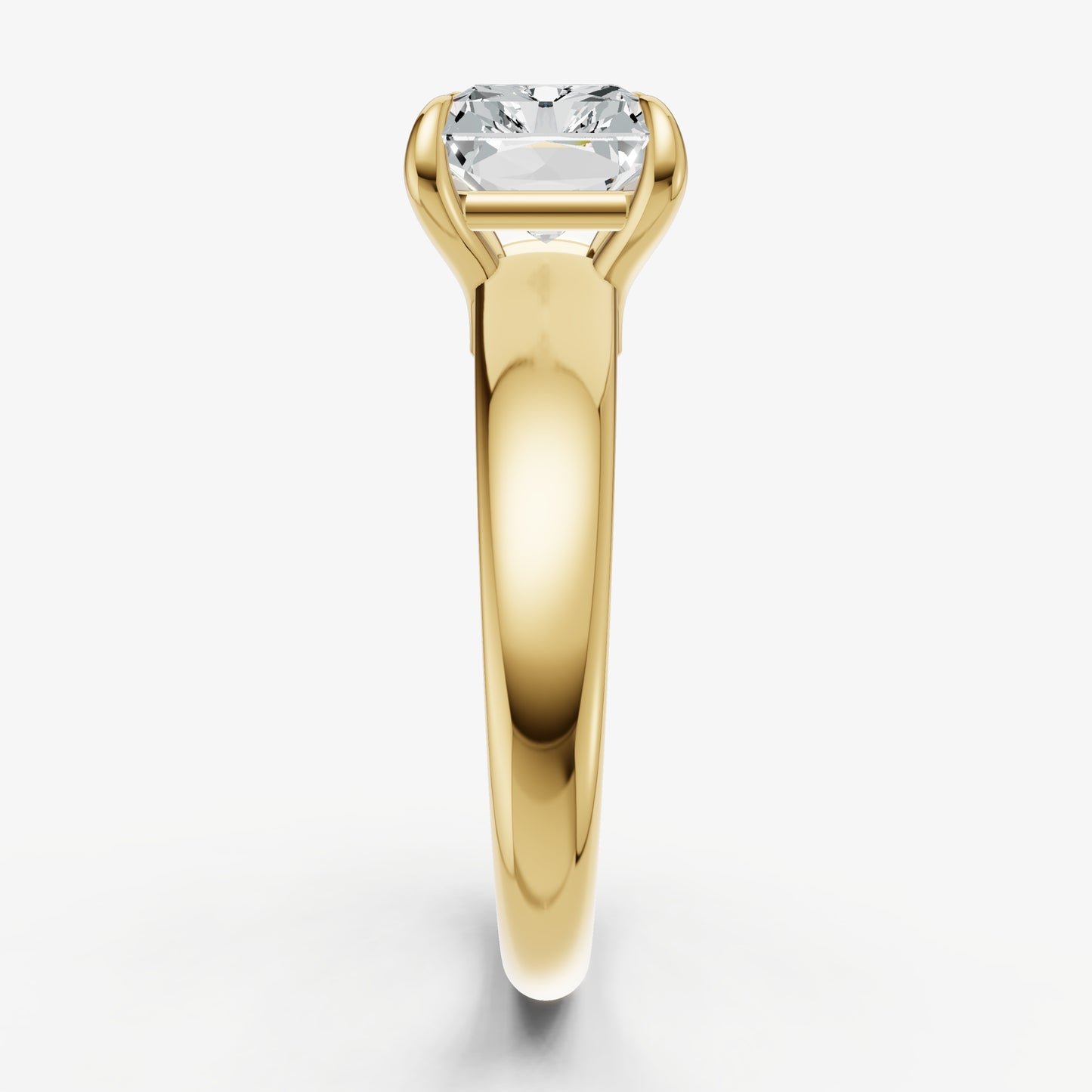 Radiant East-West Oval Diamond Solitaire Engagement Ring
