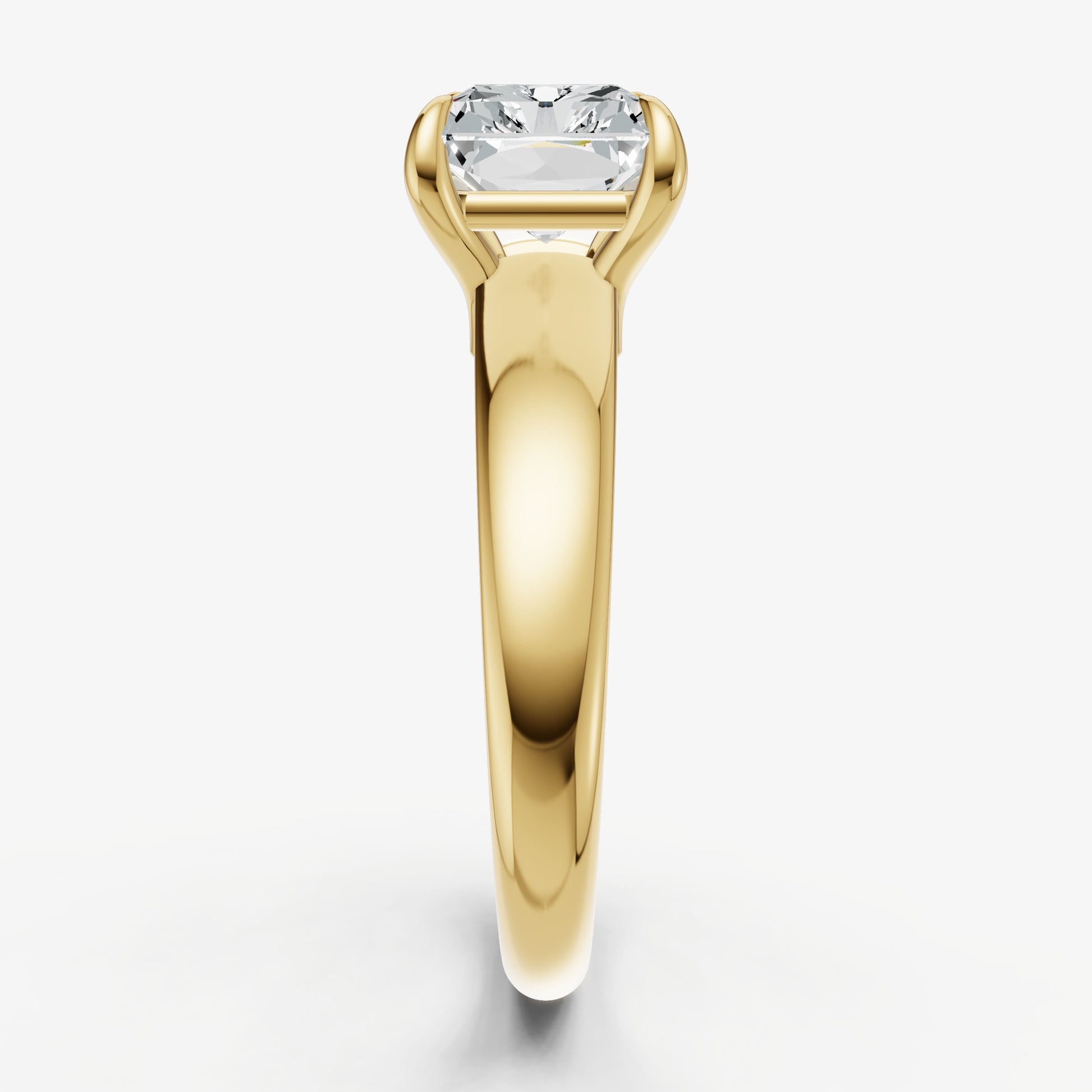 Radiant East-West Oval Diamond Solitaire Engagement Ring