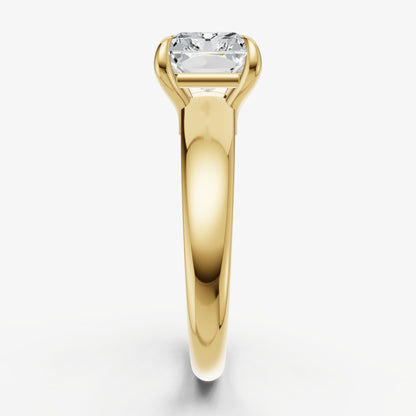 Radiant East-West Oval Diamond Solitaire Engagement Ring