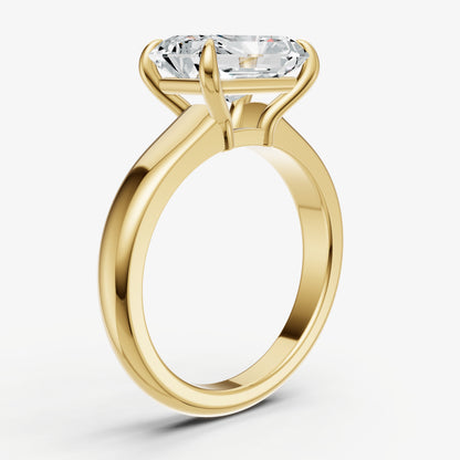 Radiant East-West Oval Diamond Solitaire Engagement Ring