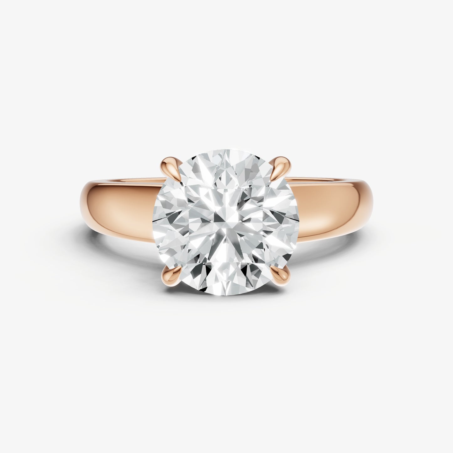 Round East-West Oval Diamond Solitaire Engagement Ring