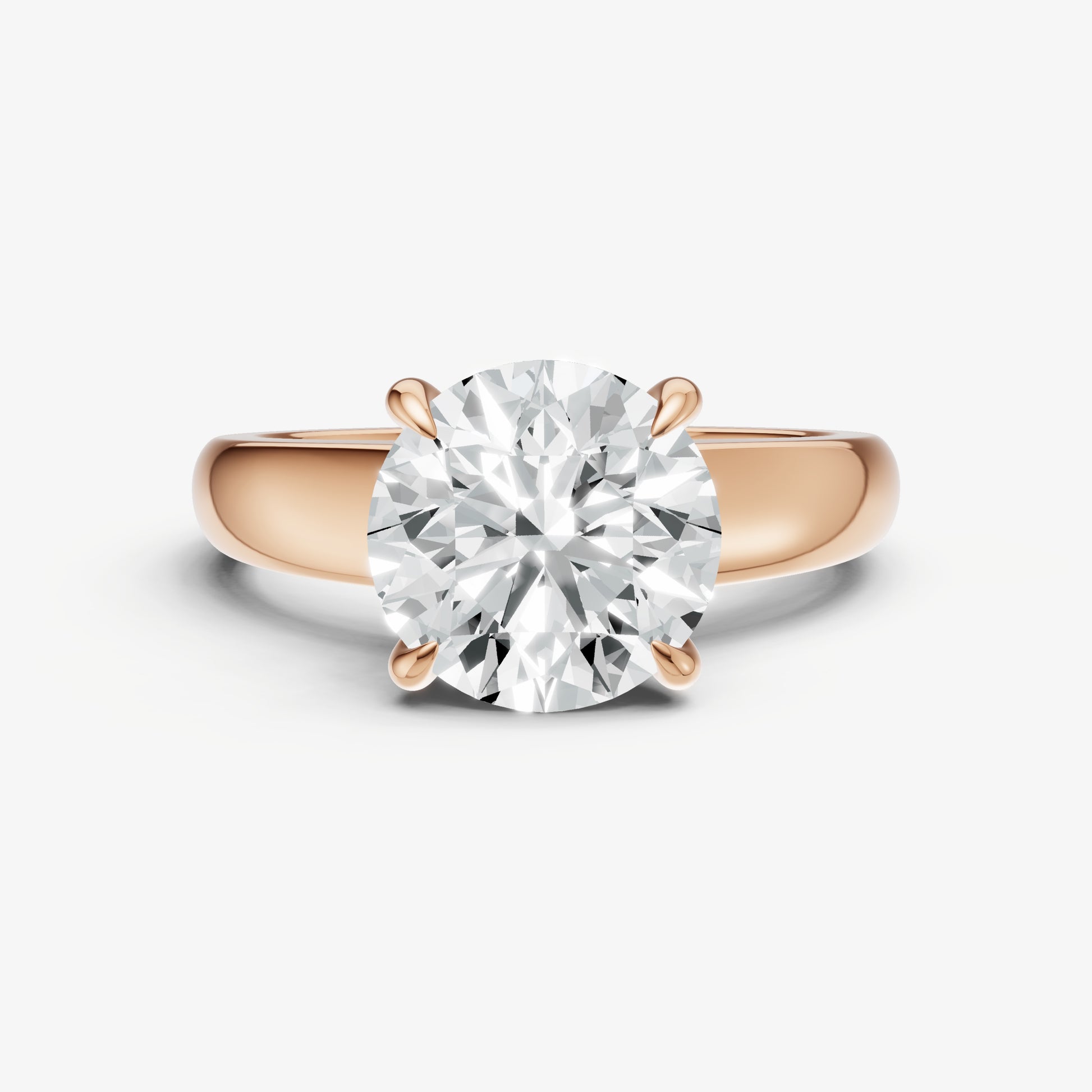 Round East-West Oval Diamond Solitaire Engagement Ring