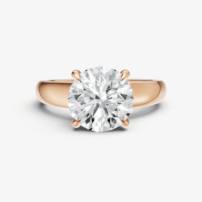 Round East-West Oval Diamond Solitaire Engagement Ring