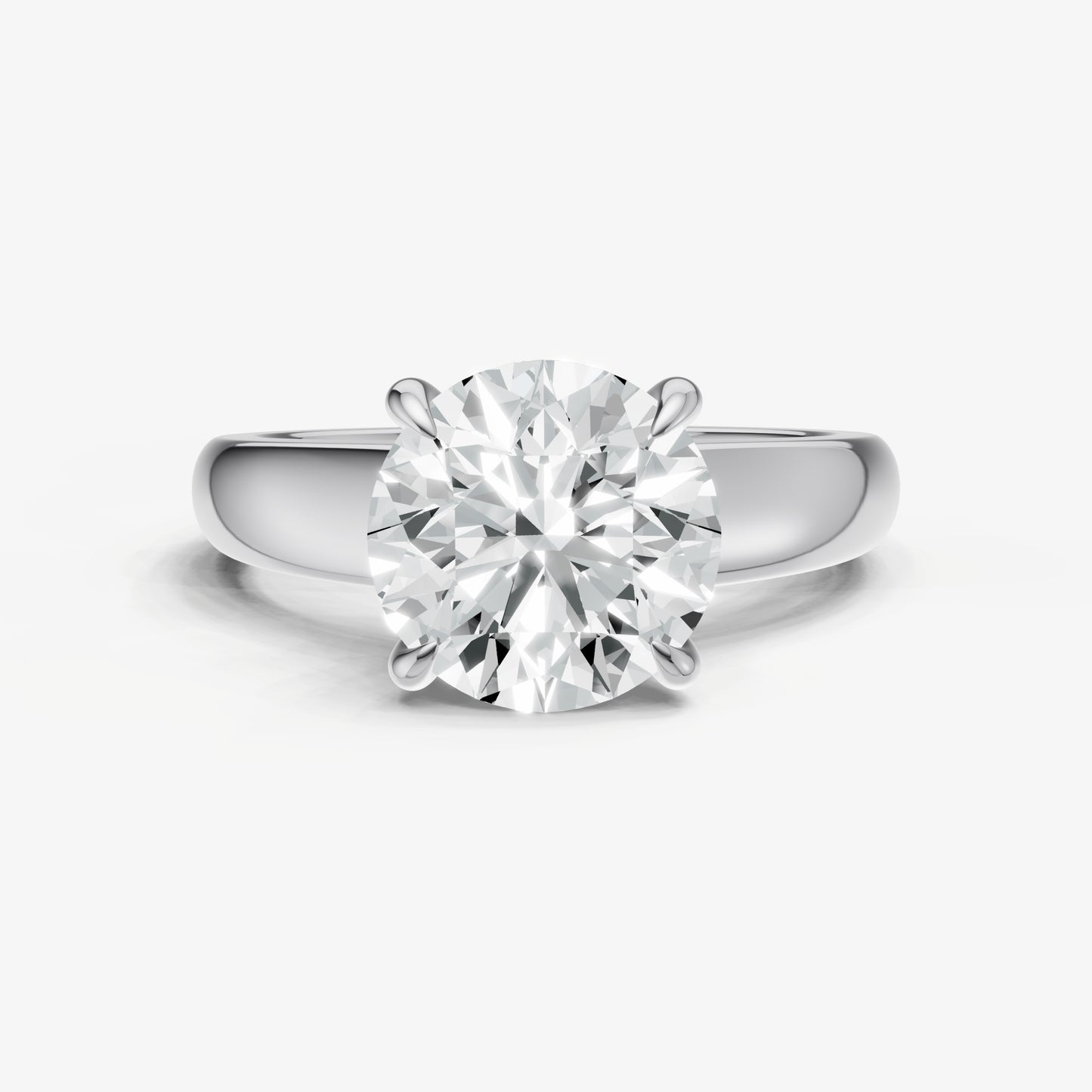 Round East-West Oval Diamond Solitaire Engagement Ring