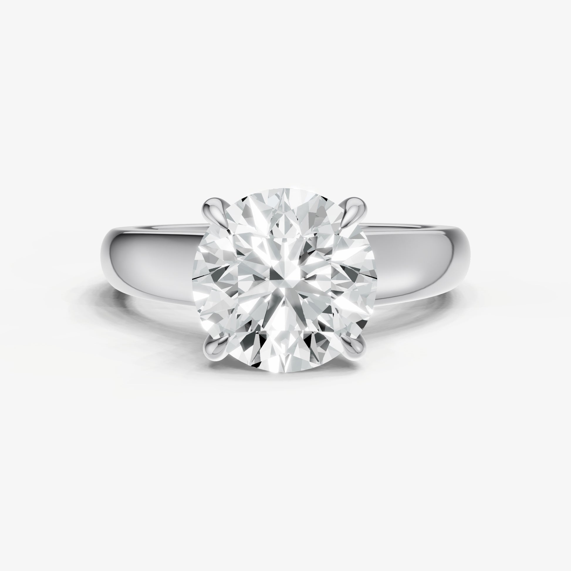 Round East-West Oval Diamond Solitaire Engagement Ring