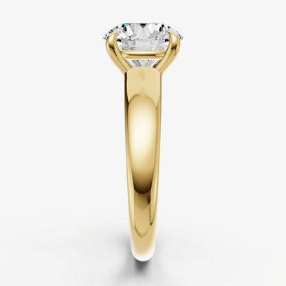 Round East-West Oval Diamond Solitaire Engagement Ring