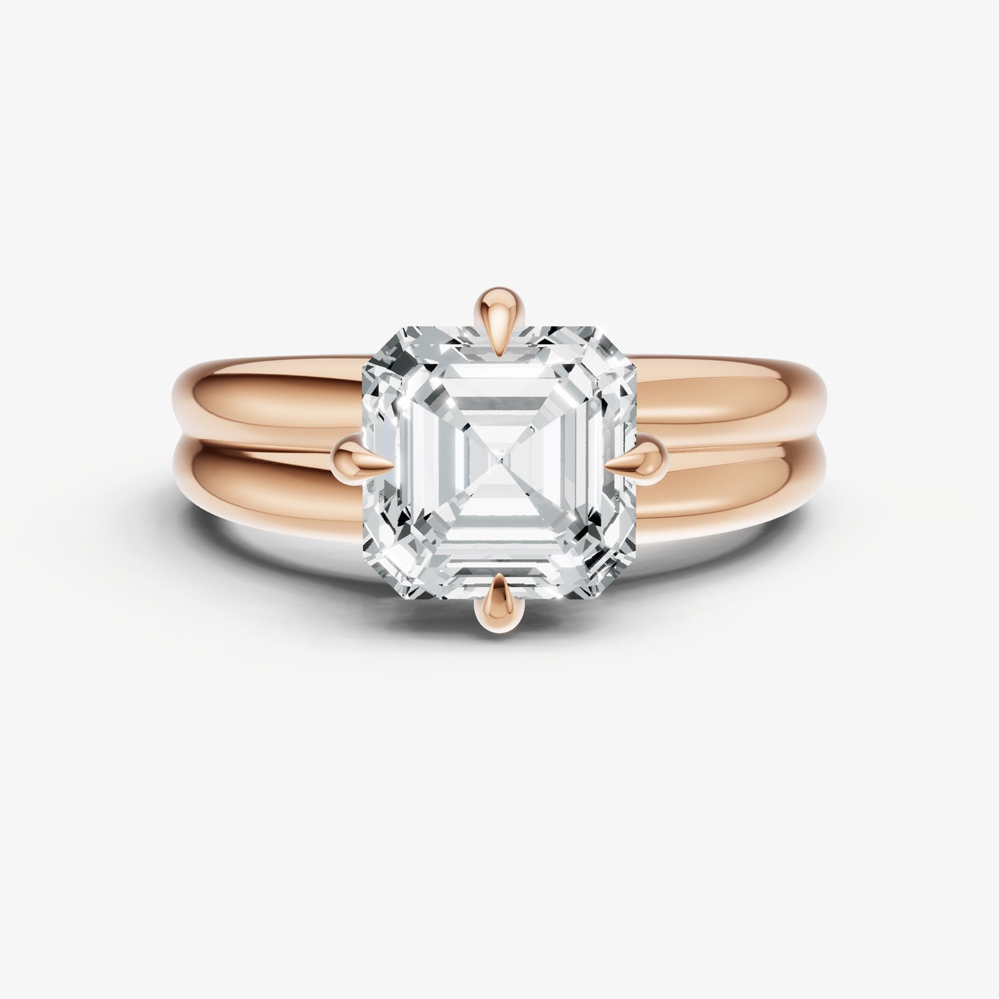 Asscher Double Band Compasss Claws