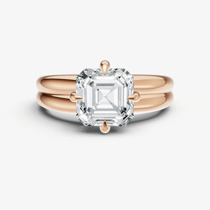Asscher Double Band Compasss Claws