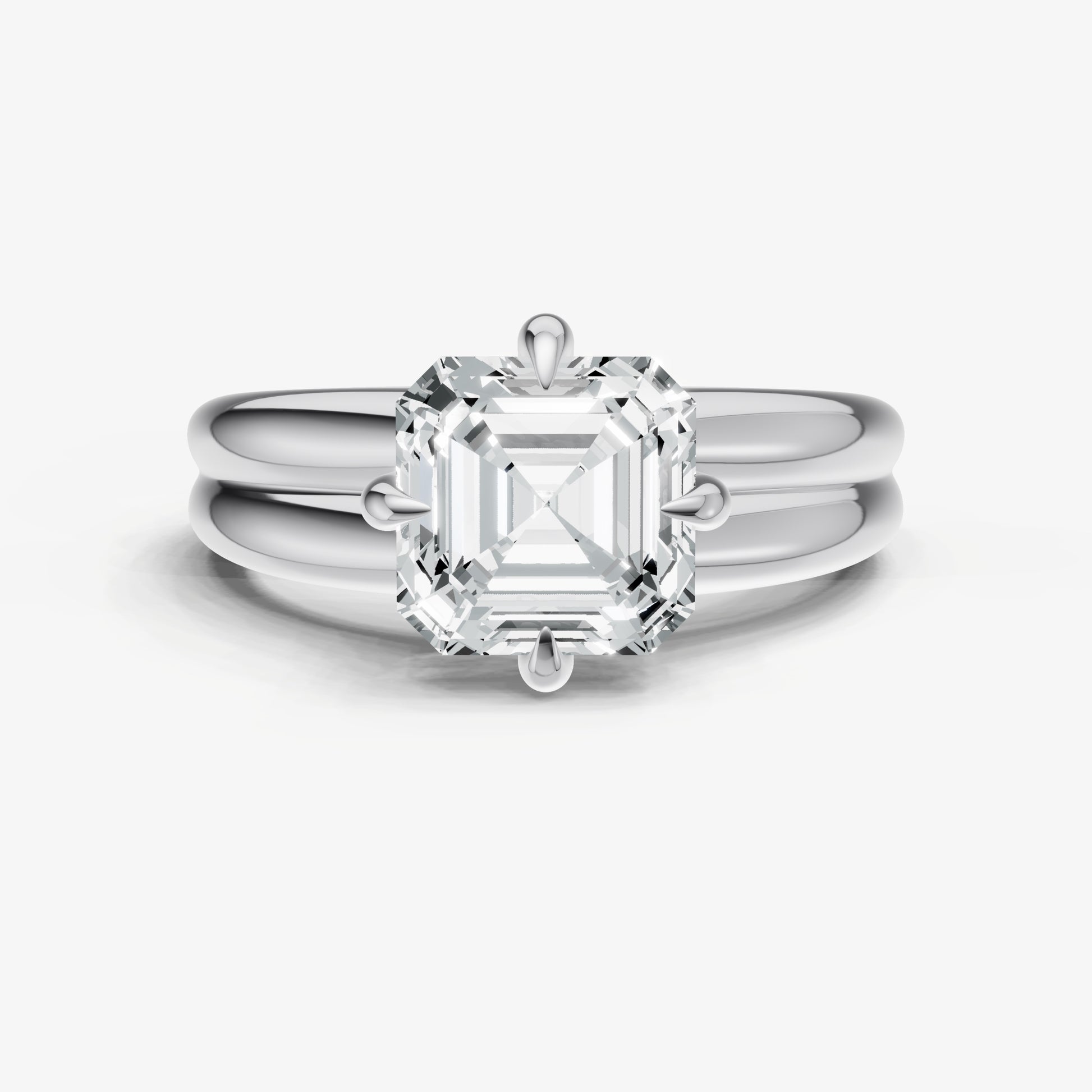 Asscher Double Band Compasss Claws