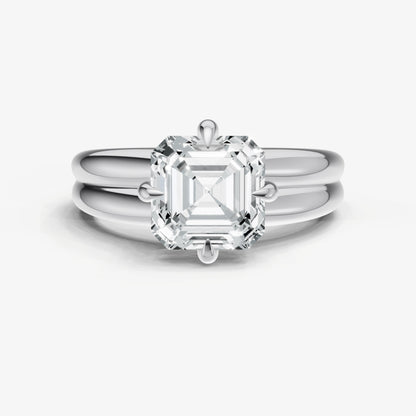 Asscher Double Band Compasss Claws