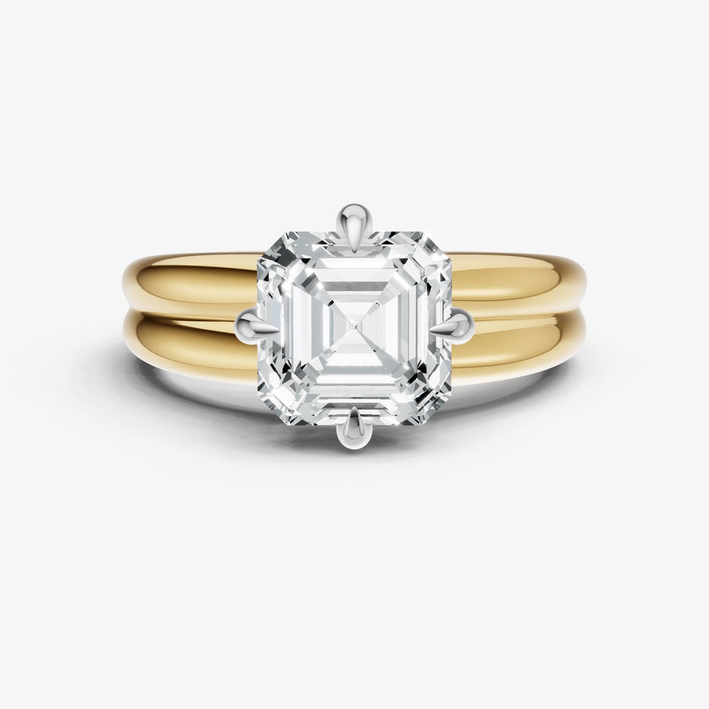 Asscher Double Band Compasss Claws