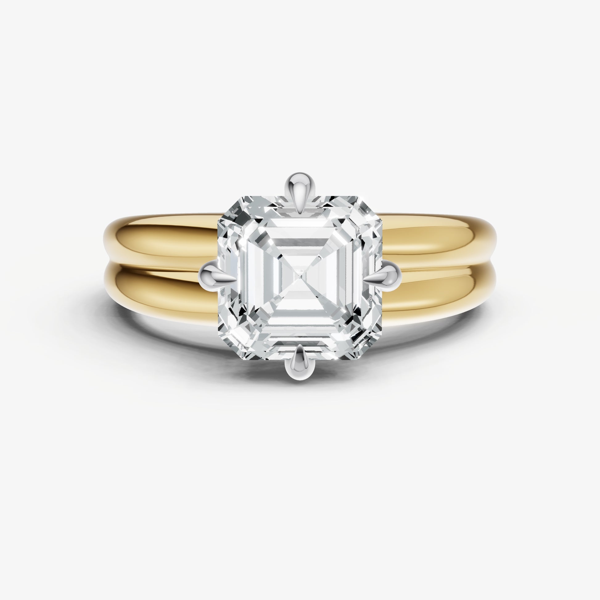 Asscher Double Band Compasss Claws