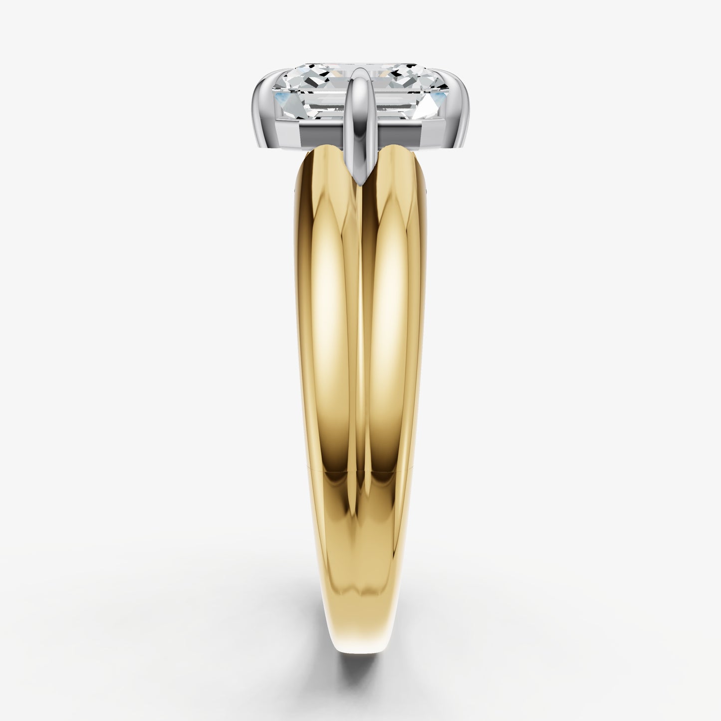 Asscher Double Band Compasss Claws
