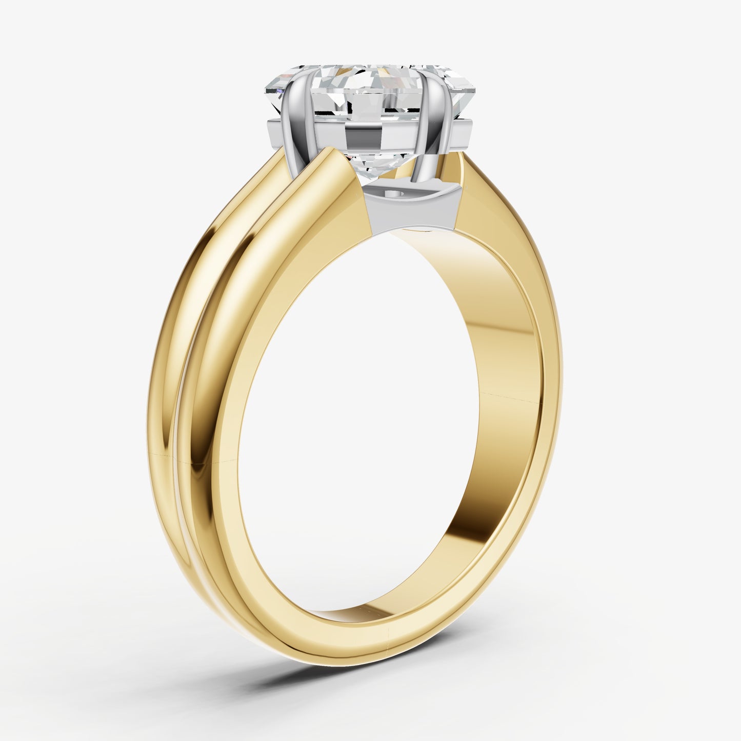 Asscher Double Band Compasss Claws