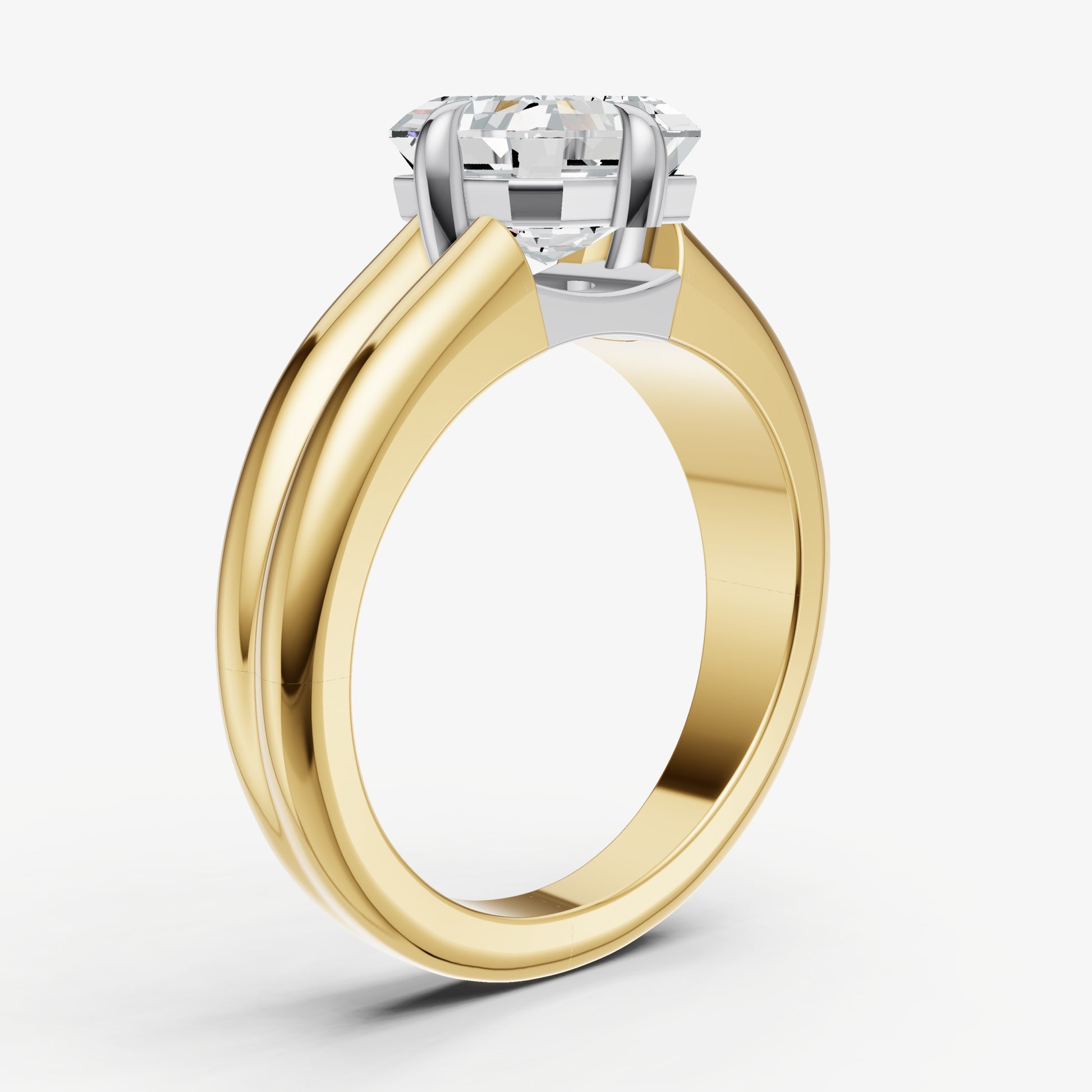 Asscher Double Band Compasss Claws