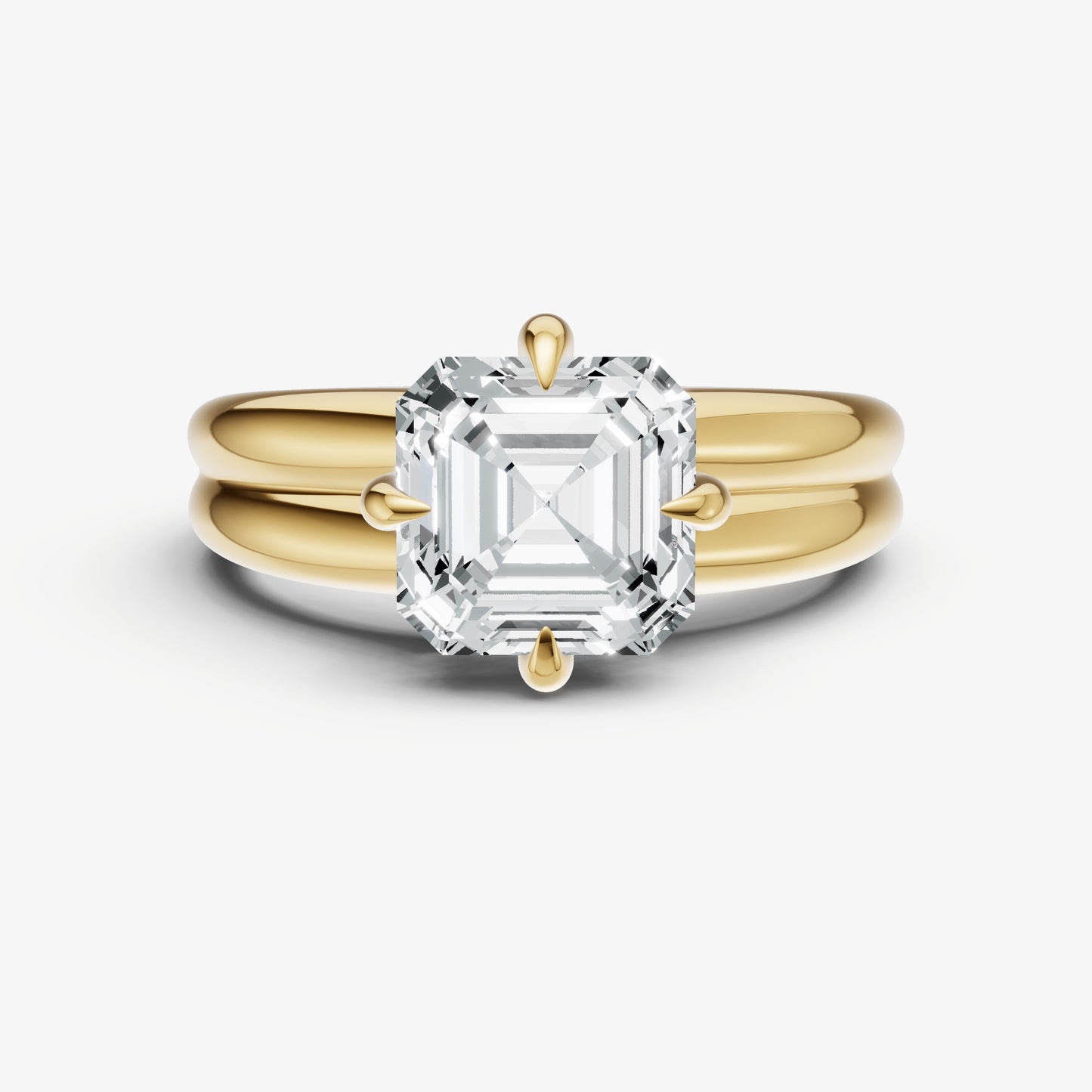 Asscher Double Band Compasss Claws