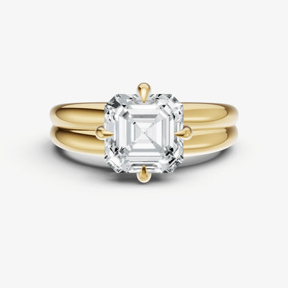 Asscher Double Band Compasss Claws