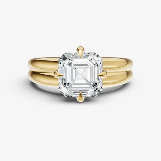 Asscher Double Band Compasss Claws
