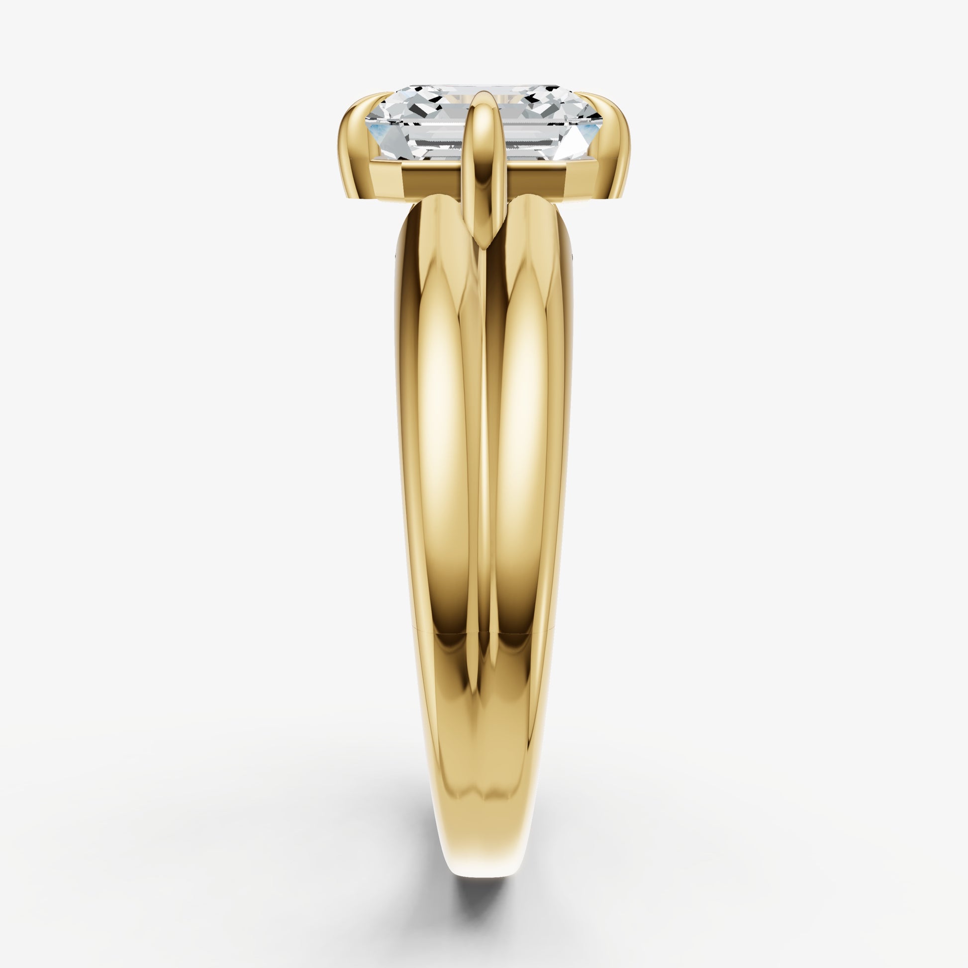 Asscher Double Band Compasss Claws