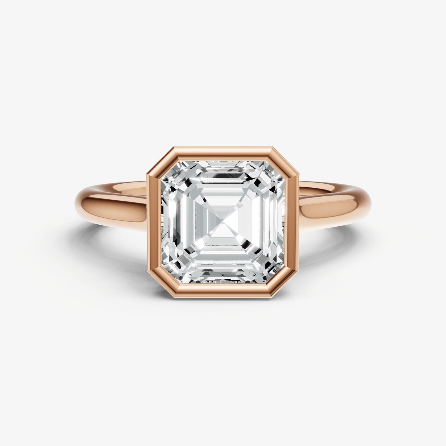 Asscher Bezel Set Cathedral Set Engagement Ring