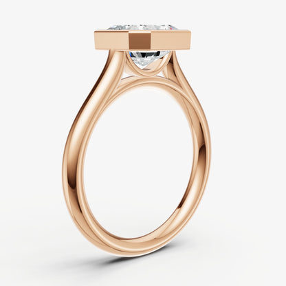 Asscher Bezel Set Cathedral Set Engagement Ring