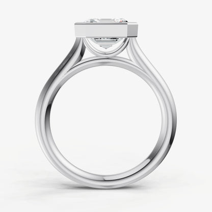 Asscher Bezel Set Cathedral Set Engagement Ring
