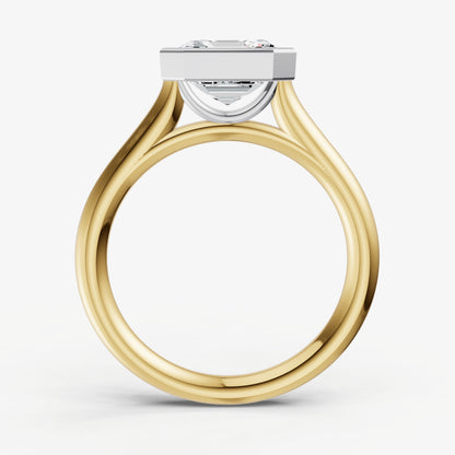 Asscher Bezel Set Cathedral Set Engagement Ring