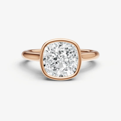 Cushion Bezel Set Cathedral Set Engagement Ring
