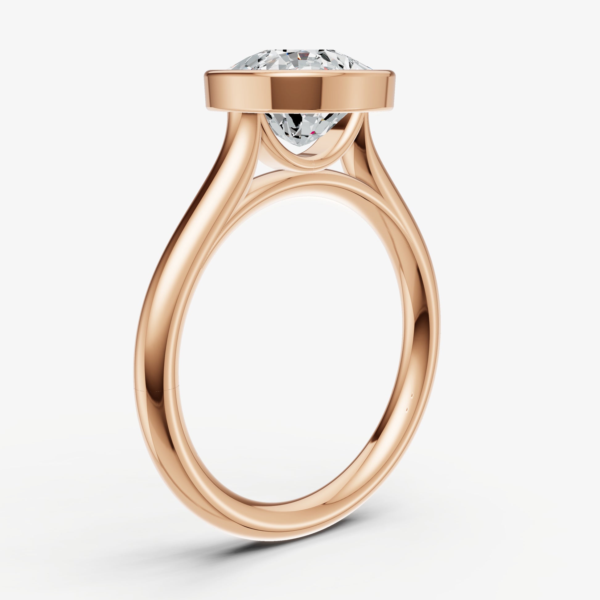 Cushion Bezel Set Cathedral Set Engagement Ring