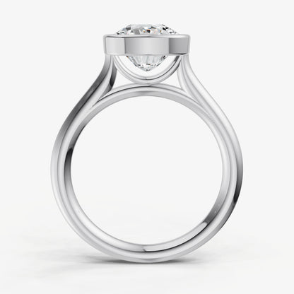 Cushion Bezel Set Cathedral Set Engagement Ring