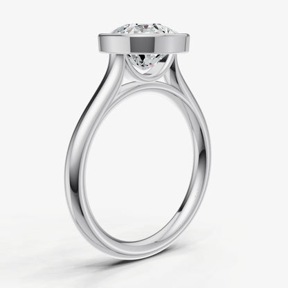 Cushion Bezel Set Cathedral Set Engagement Ring
