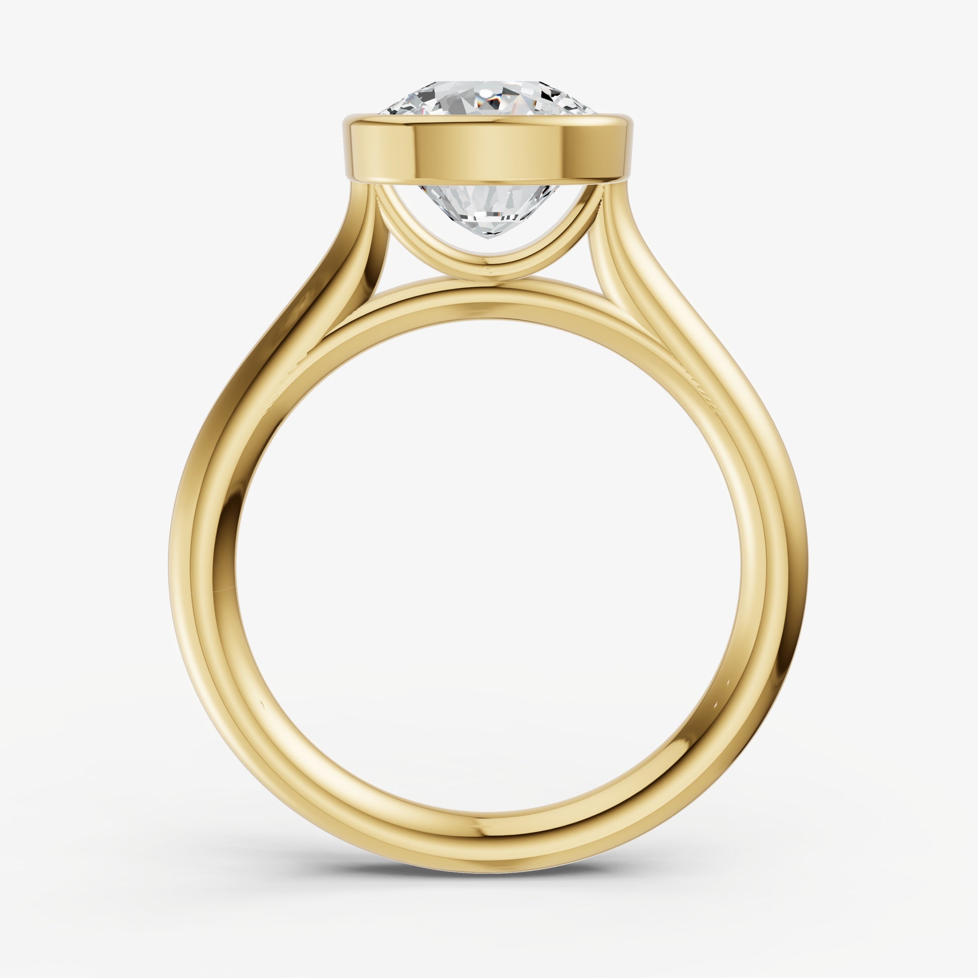 Cushion Bezel Set Cathedral Set Engagement Ring