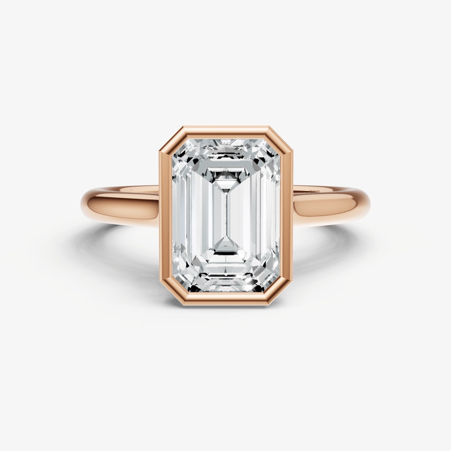 Emerald Bezel Set Cathedral Set Engagement Ring