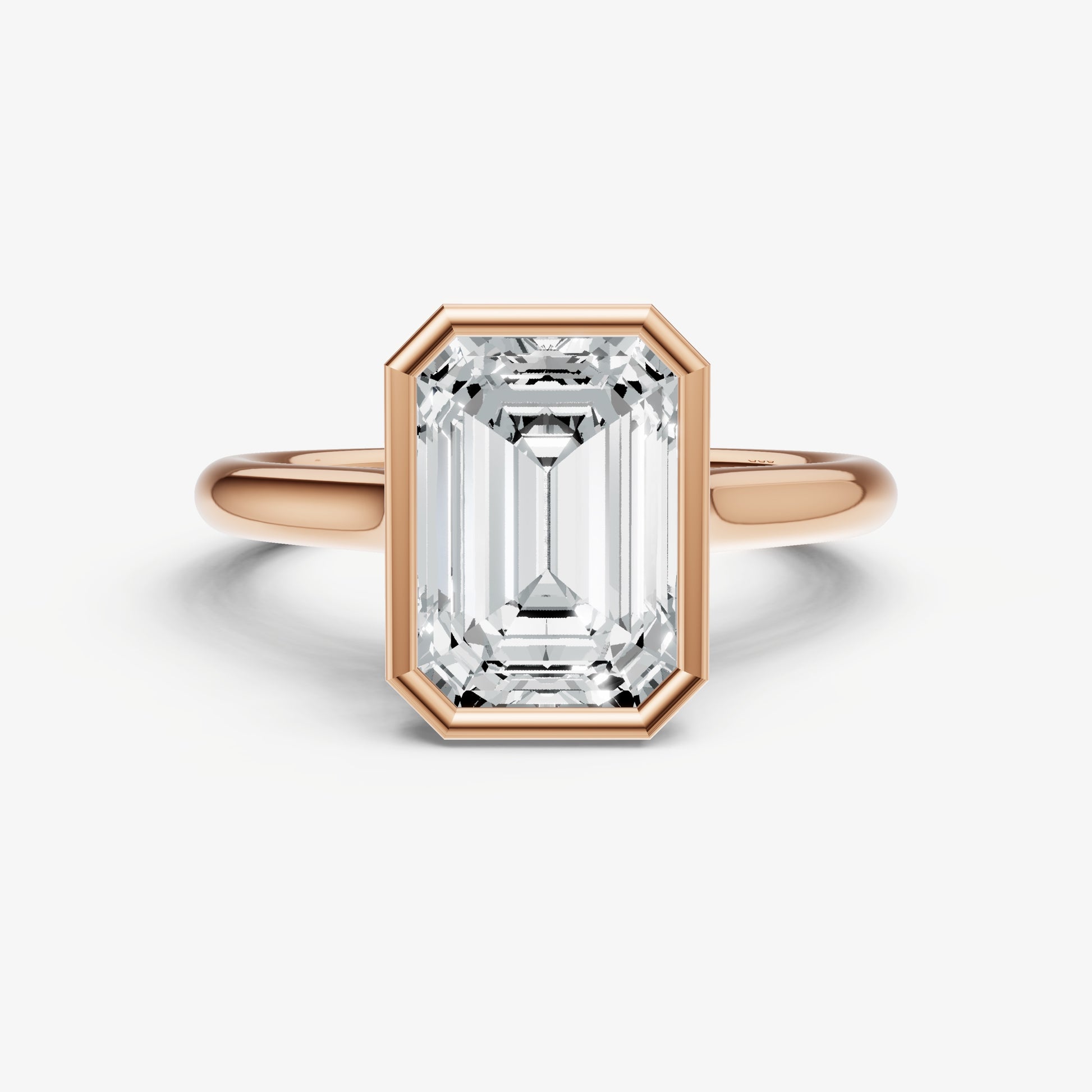 Emerald Bezel Set Cathedral Set Engagement Ring