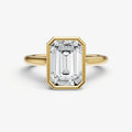 Emerald Bezel Set Cathedral Set Engagement Ring