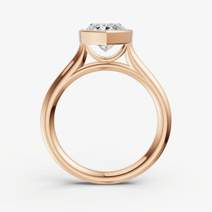 Marquise Bezel Set Cathedral Set Engagement Ring