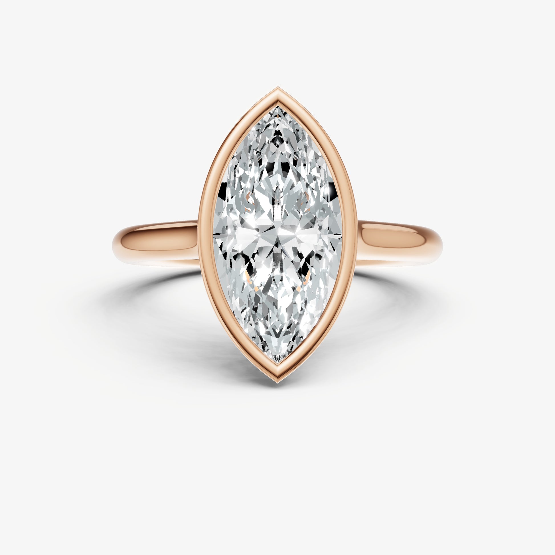 Marquise Bezel Set Cathedral Set Engagement Ring