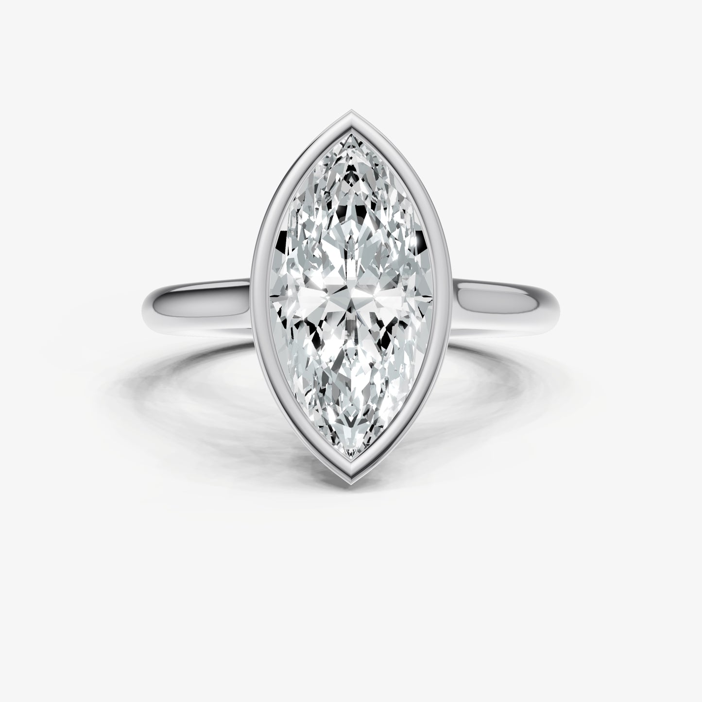 Marquise Bezel Set Cathedral Set Engagement Ring