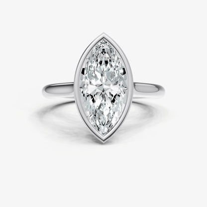 Marquise Bezel Set Cathedral Set Engagement Ring