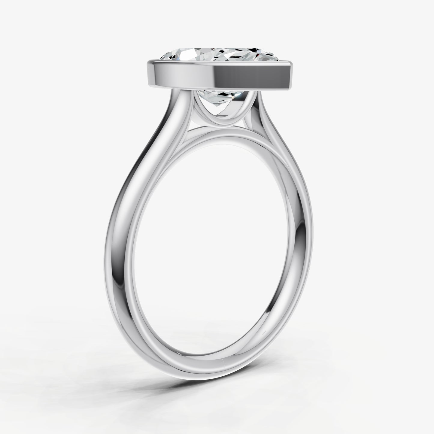 Marquise Bezel Set Cathedral Set Engagement Ring