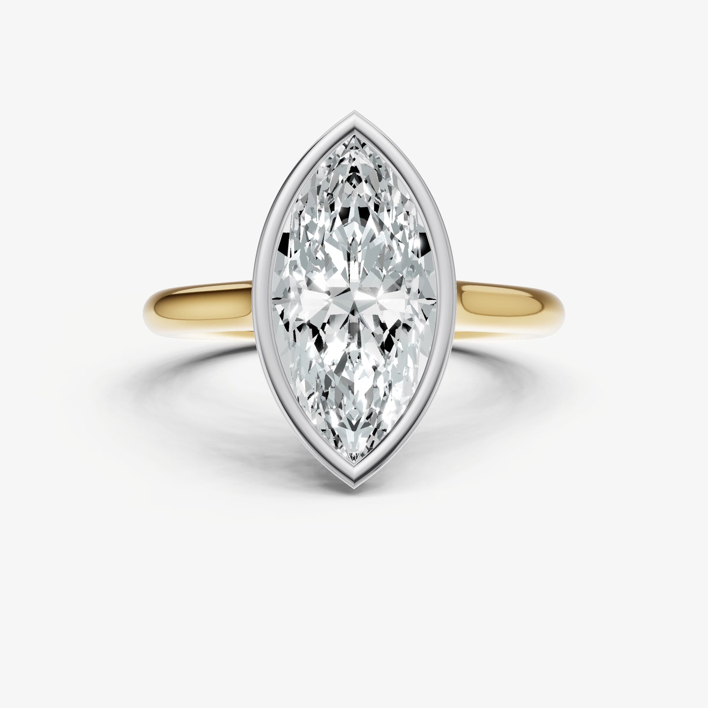 Marquise Bezel Set Cathedral Set Engagement Ring