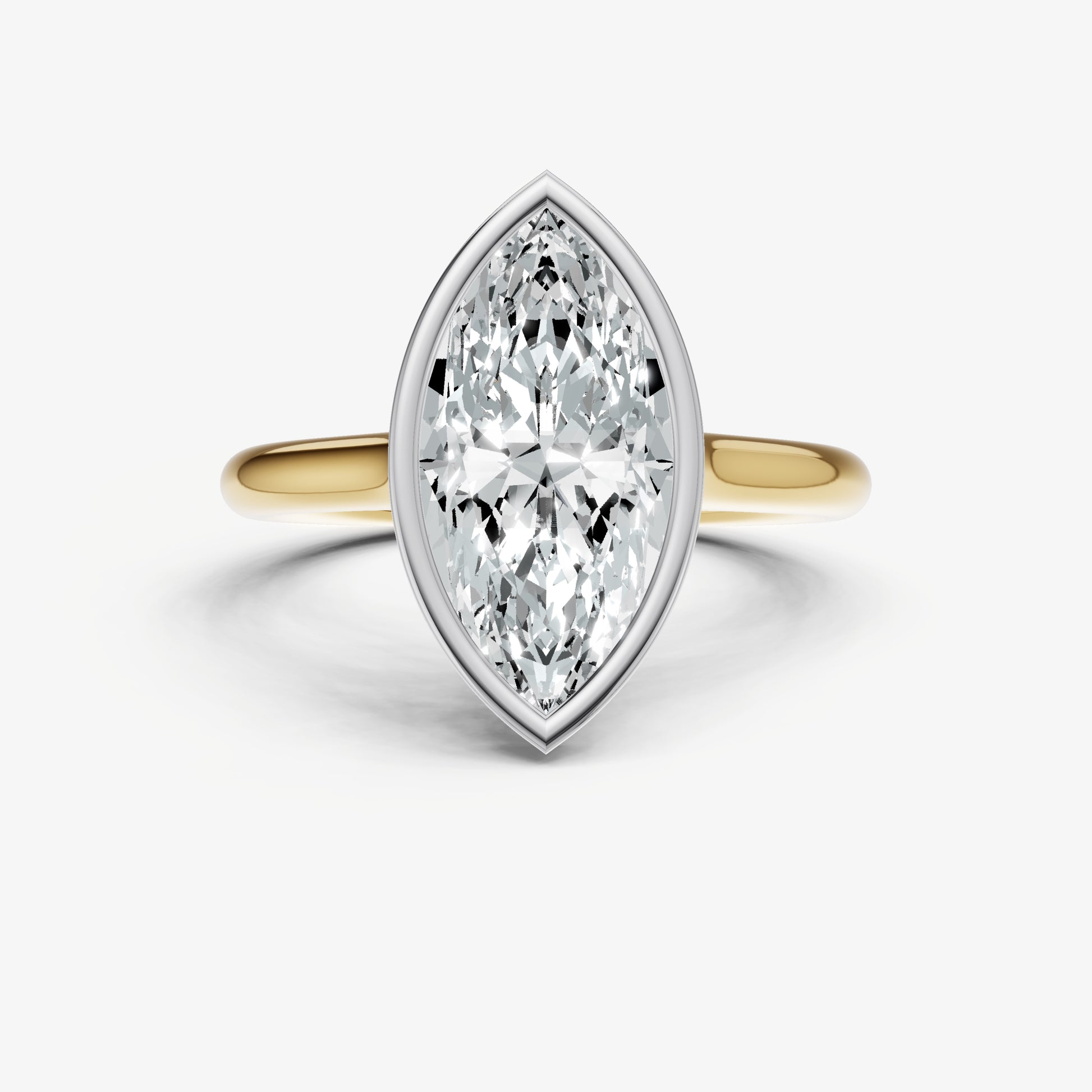 Marquise Bezel Set Cathedral Set Engagement Ring