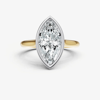 Marquise Bezel Set Cathedral Set Engagement Ring