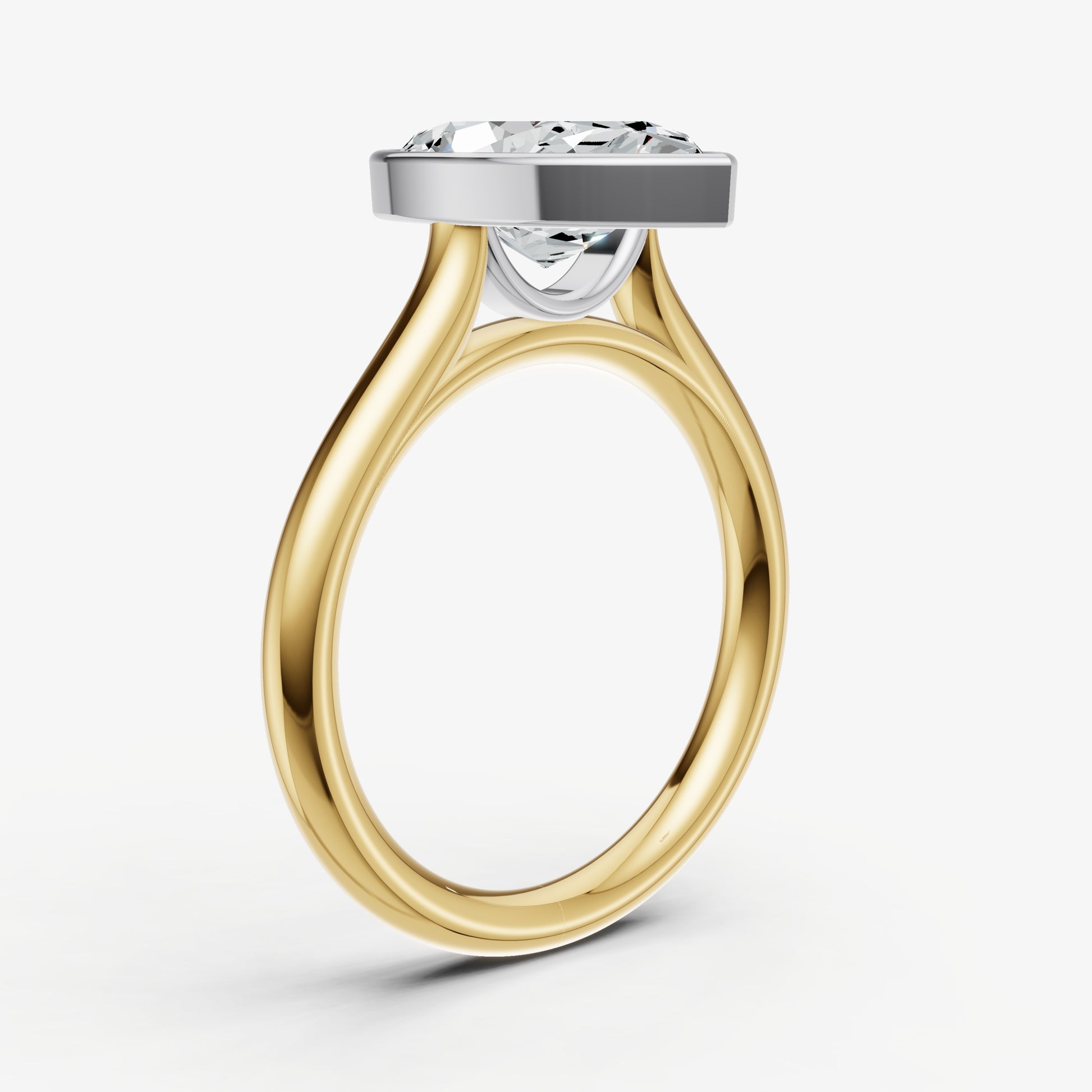 Marquise Bezel Set Cathedral Set Engagement Ring